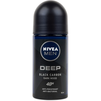 Nivea Roll on Deep Black Carbon 50ml MEN | Kosmetické a dentální výrobky - Pánská kosmetika - Deodoranty - Tuhé deo a roll-on